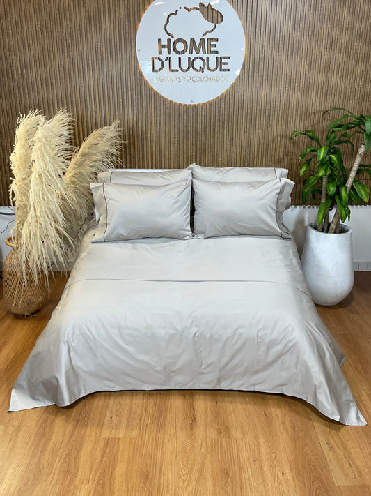 Juego de sábanas 300 Hilos 100% Algodón Beige